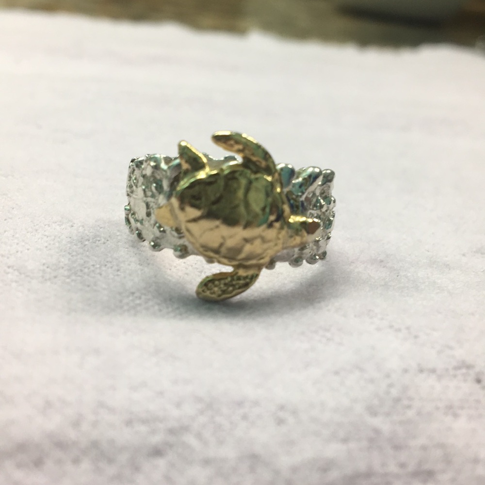 Silver Turtle Ring - image 1